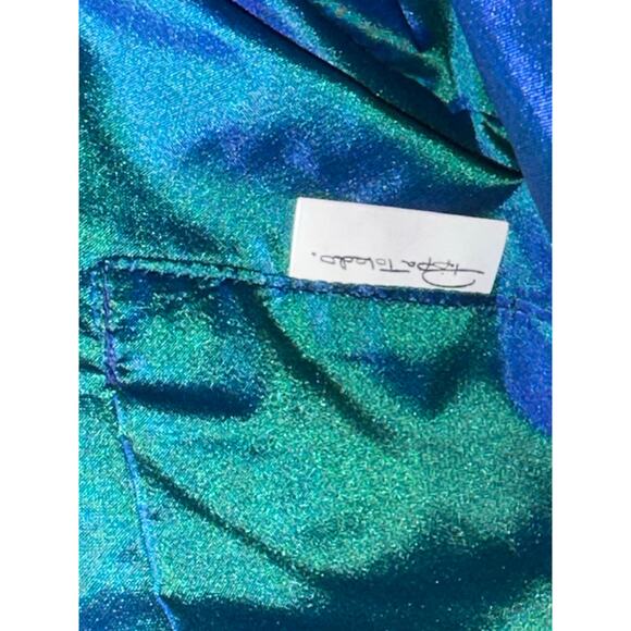 Pippa Toledo OOAK CRUISE ART TO WEAR METALLIC HANDLE TOTE BAG - Picture 4 of 5